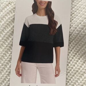 Matty M Women's Elbow Sleeve Colorblock Sweater
